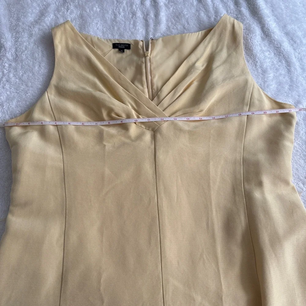 Talbots High Waist Silk and Cotton Blend Surplice A-line Midi Dress Size 18 - Picture 6 of 6
